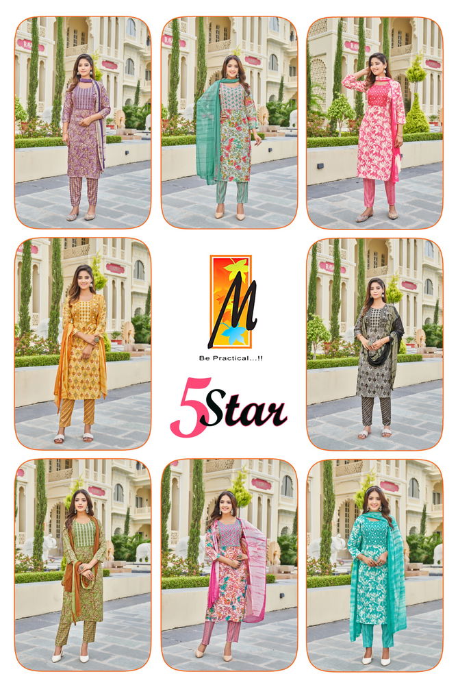 5 Star By master Capsule Foil Printed Kurti With Bottom Dupatta Wholesale Price In Surat